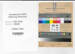 Entnazifizierung Willy Zeidler , geb. 11.01.1902 (Verwaltungsinspektor)