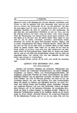 Gustav von Mevissen 1815-1899