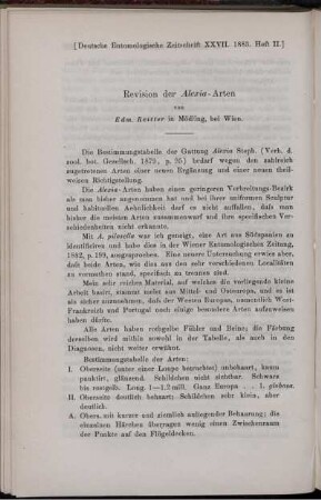 Revision der Alexia-Arten