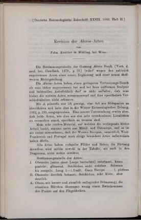 Revision der Alexia-Arten