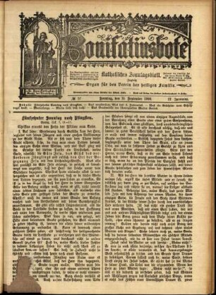 Erste Ausgabe vom Sonntag, den 16. September 1900.