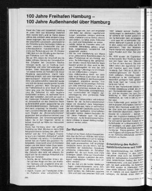 100 Jahre Freihafen Hamburg - 100 Jahre Außenhandel über Hamburg