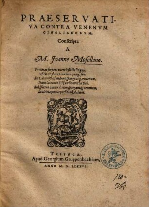 Praeservativa contra venenum Cinglianorum ...