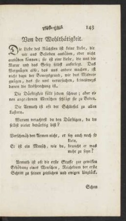 Von der Wohltätigkeit