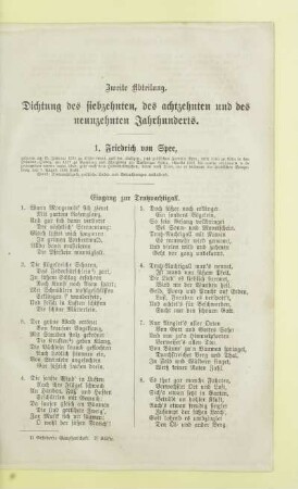 Zweite Abteilung. Dichtung des siebzehnten, des achtzehnten und des neunzehnten Jahrhunderts