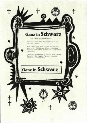 Flugschrift: Ganz in Schwarz,               1982