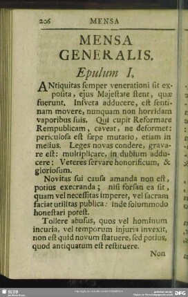 Mensa Generalis