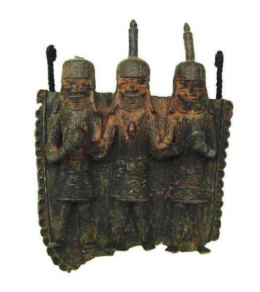 Plaque with three figures, triad