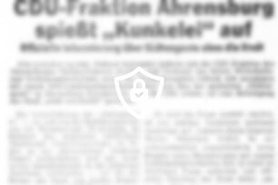 CDU-Fraktion Ahrensburg spießt "Kunkelei" auf