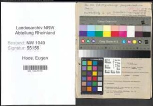 Entnazifizierung Eugen Hoos , geb. 17.12.1909 (Vertreter)