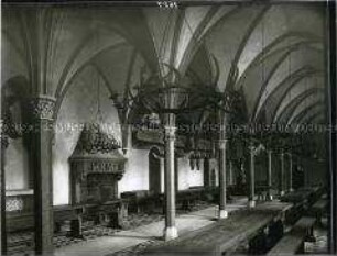 Innenansicht des Konventsremters (auch: Siebenpfeilersaal) im Hochschloss der Marienburg