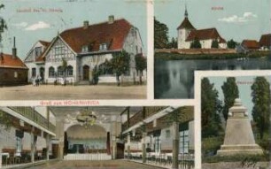 Gruß aus Hohenheida: Gasthof, Kirche, Konzert und Tanzsaal, Denkmal