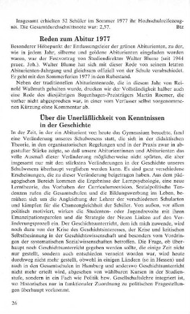 Reden zum Abitur 1977