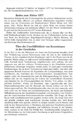 Reden zum Abitur 1977