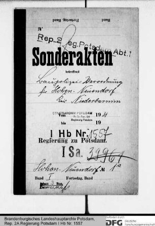 Baupolizeiverordnung für Hohen Neuendorf, Kr. Niederbarnim