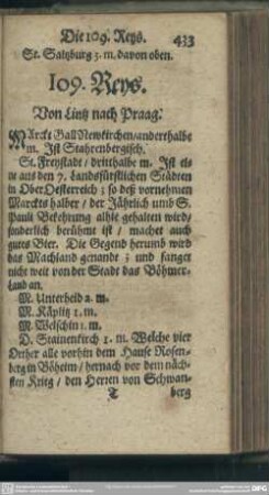 109. Reys. Von Lintz nach Praag
