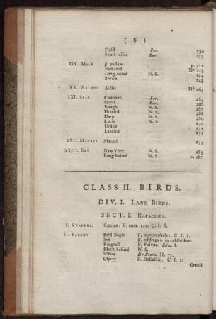 CLASS II BIRDS