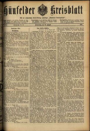 Ausgabe vom Donnerstag, den 24. August 1916.