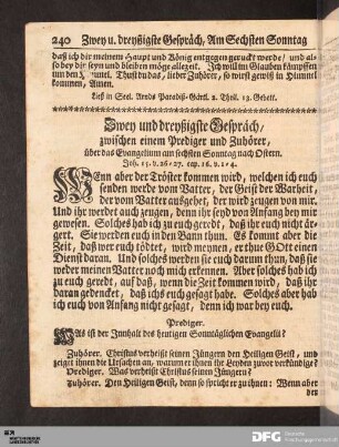 Zwey und dreyßigste Gespräch, am sechsten Sonntag nach Ostern.