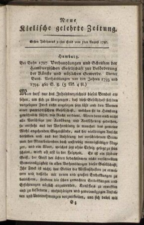 31stes - 34stes Stük vom August 1797