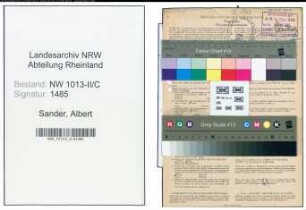 Entnazifizierung Albert Sander , geb. 06.11.1915 (Kaufmann)