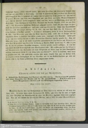 II. Abschnitt. Chemnitz erhebt sich bis zur Reichsstadt