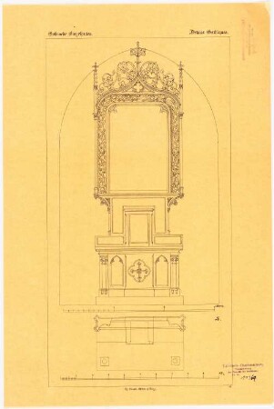 Altar: Grundriss, Aufriss, 2 Maßstabsleisten