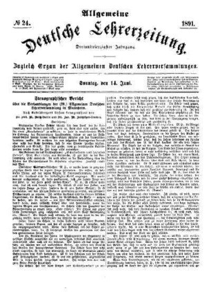 Stenographischer Bericht der (29.) Allgemeinen Deutschen Lehrerversammlung in Mannheim (Fortsetzung)