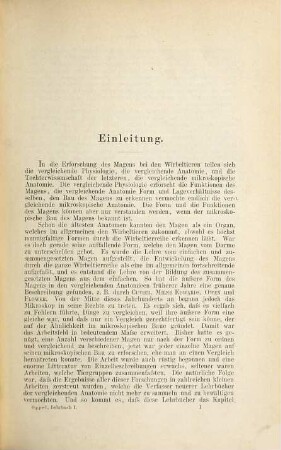Lehrbuch der vergleichenden mikroskopischen Anatomie der Wirbeltiere, 1. Der Magen
