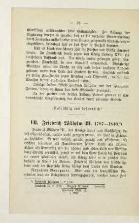 VII. Friedrich Wilhelm III. 1797-1840