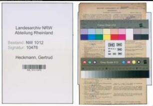 Entnazifizierung Gertrud Heckmann , geb. 28.02.1908 (Verkaeuferin)