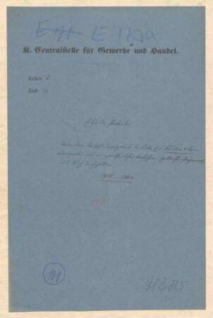 Patent des Fabrikanten E.F. Kausler u. Co. in Weingarten auf ein eigentümliches Verfahren gelbliche Papiermasse aus Stroh darzustellen