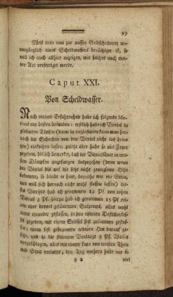 Caput XXI. Von Scheidwasser.