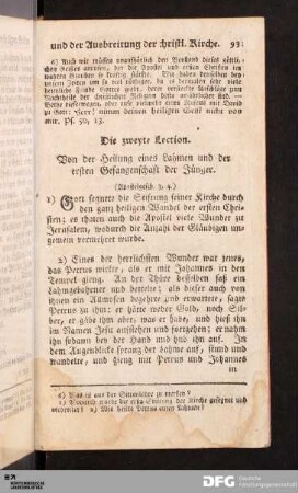 Die zweyte Lection.