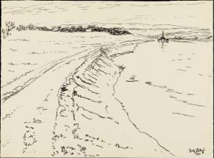 Landschaftsskizze X - Elbe bei Dresden