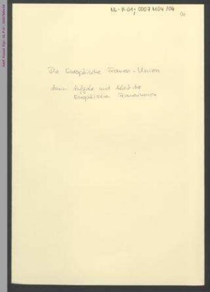 Die Europäische Frauen-Union