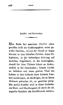 Künstler und Handwerker.