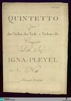 Quintetto per due violoni, due viole, e violoncello : No. 13