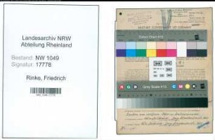 Entnazifizierung Friedrich Rinke , geb. 31.10.1898 (Kaufmaennischer Angestellter)