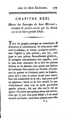 M?urs des Sauvages du haut Missouri; exemple de justice exercé par les Sioux sur un de leurs grands chefs.
