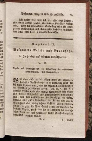 Kapitel II. Besondere Regeln und Grundsätze.