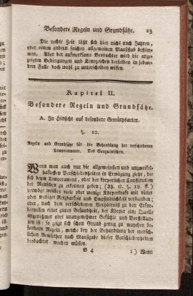 Kapitel II. Besondere Regeln und Grundsätze.