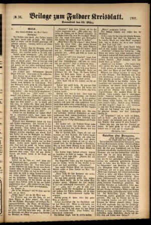 Zweite Ausgabe vom Samstag, den 23. März 1901.