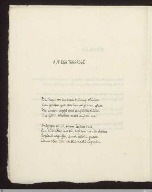 Auf der Terrasse : [SW II: H3(Hymnen)]; [SW II, S. 24/106]