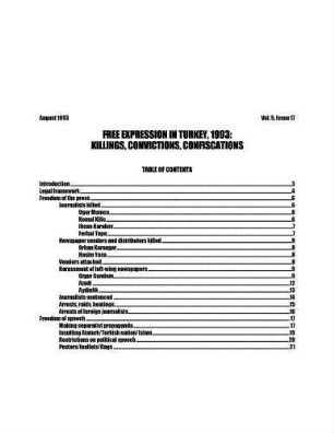 Free expression in Turkey : killings, convictions, confiscations