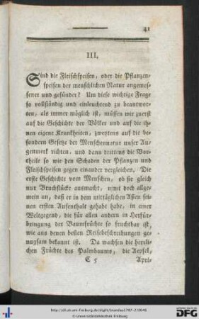 III. Ob die Fleischspeisen würklich zuträglicher als die Pflanzenspeisen seyn.