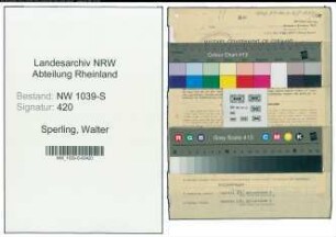 Entnazifizierung Walter Sperling , geb. 28.05.1879 (Regierungsbaurat)