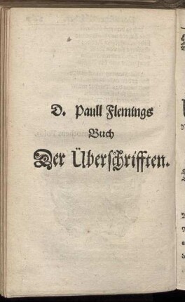 D. Paull Flemings Buch Der Überschrifften.