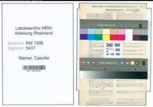 Entnazifizierung Caecilie Steiner , geb. 01.09.1905 ()