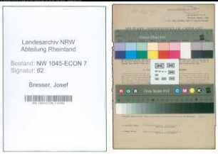 Entnazifizierung Josef Bresser , geb. 30.10.1891 (Konditor)